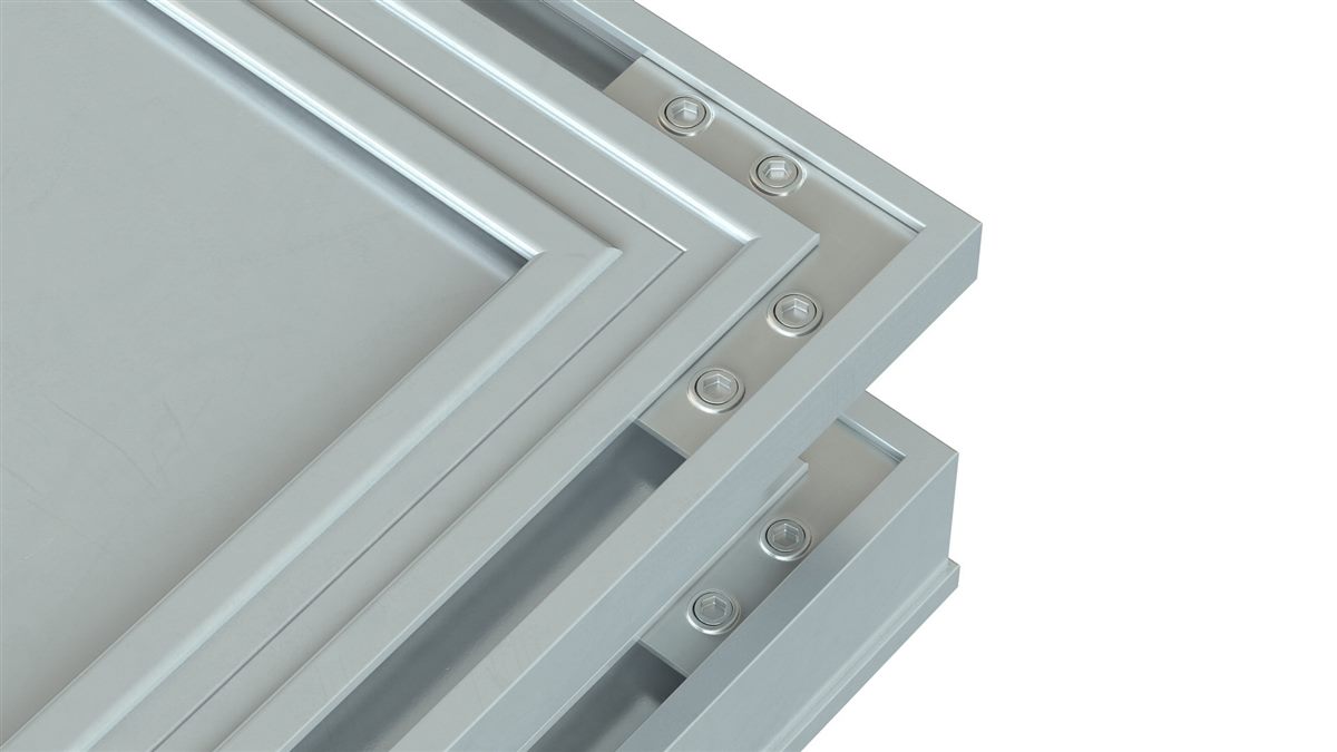 Narożnik osadnika aluminiowego połączony śrubami