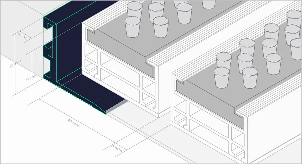 Przekrój profilu aluminiowego NEVRA STANDARD 17/30