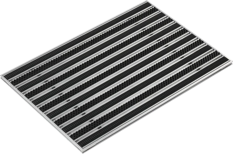 Wycieraczka aluminiowa NEVRA STEP 1 + STEP 2 SLIM 12/30 — wkład szczotkowy i winylowy